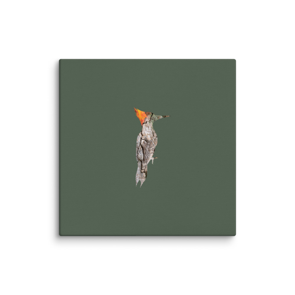 Woodpecker Autumn Maple Tree Canvas Wall Art - Reflections of the Wild Series