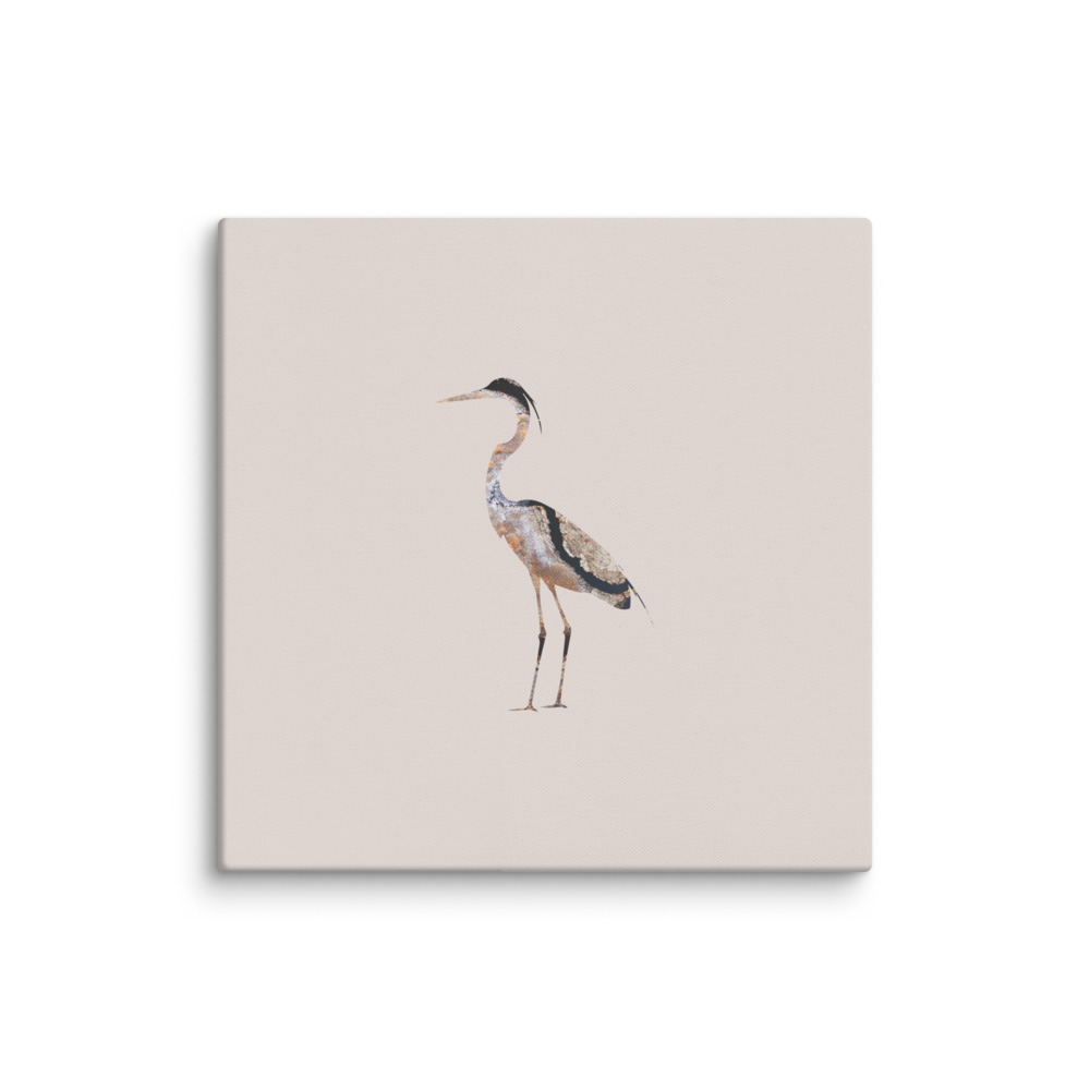 Heron Aerial Savannah Canvas Wall Art - Reflections of the Wild Series